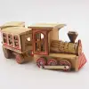 A three-carriage wooden craft toy train Specification image